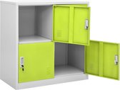 Lockerkast  90x45x92,5 cm staal lichtgrijs en groen