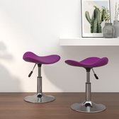 Eetkamerstoelen 2 st verchroomd staal en kunstleer paars