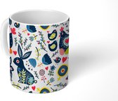 Mok - Koffiemok - Pasen - Patronen - Dieren - Mokken - 350 ML - Beker - Koffiemokken - Theemok