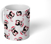 Mok - Koffiemok - Pinguïn - Zuurstok - Kerst - Design - Kind - Mokken - 350 ML - Beker - Koffiemokken - Theemok