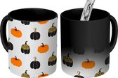 Magische Mok - Foto op Warmte Mokken - Patronen - Pompoen - Halloween - Magic Mok - Beker - 350 ML - Uitdeelcadeautjes