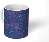 Mok - Koffiemok - Radijs - Wortel - Groente - Paars - Patroon - Mokken - 350 ML - Beker - Koffiemokken - Theemok