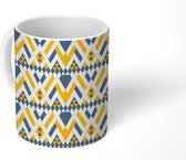 Mok - Koffiemok - Lijn - Zigzag - Patronen - Geometrie - Mokken - 350 ML - Beker - Koffiemokken - Theemok