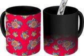 Magische Mok - Foto op Warmte Mokken - Koffiemok - Bohemian - Bloemen - Bandana - Design - Magic Mok - Beker - 350 ML - Theemok