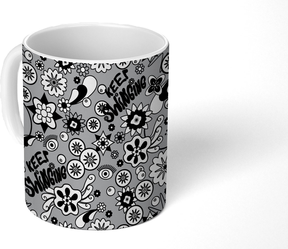 Mok - Koffiemok - Bloemen - Patronen - Quotes - Mokken - 350 ML - Beker - Koffiemokken - Theemok