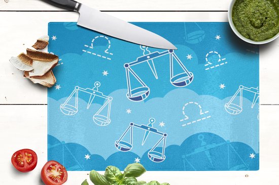 Planche à découper en Verres - 39x28 - Balance - Motif - Zodiac - Planches à découper en Glas