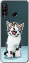 Telefoonhoesje Geschikt voor Huawei P30 Lite hoesje - Kat - Kitten - Miauw - Siliconen Telefoonhoesje
