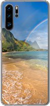 Geschikt voor Huawei P30 Pro hoesje - Een mooie regenboog bij Tunnels Beach op Hawaii - Siliconen Telefoonhoesje