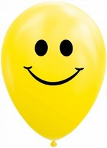 ballonnen smile 12 cm latex geel 8 stuks