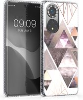 kwmobile telefoonhoesje voor Honor 50 - Hoesje voor smartphone in poederroze / roségoud / wit - Glory Driekhoeken design