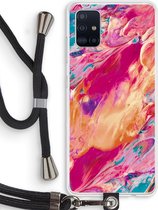 Case Company® - Samsung Galaxy A51 4G hoesje met Koord - Pastel Echoes - Telefoonhoesje met Zwart Koord - Bescherming aan alle Kanten en Over de Schermrand