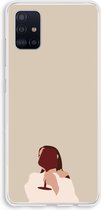 Case Company® - Samsung Galaxy A51 4G hoesje - I drink wine - Soft Cover Telefoonhoesje - Bescherming aan alle Kanten en Schermrand