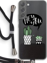 Case Company® - Samsung Galaxy S22 Plus hoesje met Koord - Hey you cactus - Telefoonhoesje met Zwart Koord - Bescherming aan alle Kanten en Over de Schermrand
