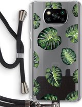 Case Company® - Poco X3 Pro hoesje met Koord - Tropische bladeren - Telefoonhoesje met Zwart Koord - Bescherming aan alle Kanten en Over de Schermrand