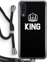 Case Company® - Samsung Galaxy A50 hoesje met Koord - King zwart - Telefoonhoesje met Zwart Koord - Bescherming aan alle Kanten en Over de Schermrand