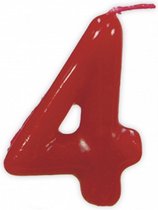 verjaardagskaars 4 jaar 5,5 cm wax rood