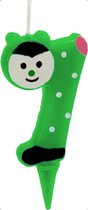 verjaardagskaarsje cijfer 7 junior 7 cm wax groen