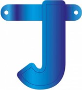 slingerletter J 12,5 x 11 cm karton blauw