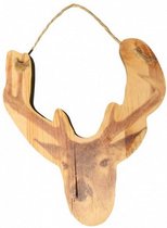 kersthanger Rendier 18 x 16 cm hout bruin