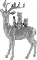 kerstfiguur rendier 23 x 16 x 36,5 cm zilver