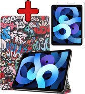 iPad Air 2022 Hoes Book Case Met Screenprotector - iPad Air 5 Hoesje Cover Case - Graffity