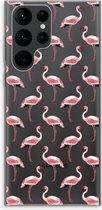 Case Company® - Samsung Galaxy S22 Ultra hoesje - Flamingo - Soft Cover Telefoonhoesje - Bescherming aan alle Kanten en Schermrand