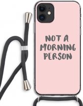 Case Company® - iPhone 11 hoesje met Koord - Morning person - Telefoonhoesje met Zwart Koord - Extra Bescherming aan alle Kanten en Over de Schermrand