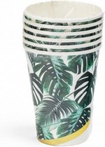 feestbekers tropische print 6 stuks 25 cl
