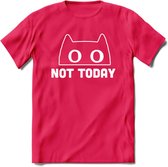 Not Today - Katten T-Shirt Kleding Cadeau | Dames - Heren - Unisex | Kat / Dieren shirt | Grappig Verjaardag kado | Tshirt Met Print | - Roze - XL