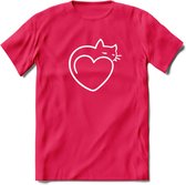 Sleepy Cat - Katten T-Shirt Kleding Cadeau | Dames - Heren - Unisex | Kat / Dieren shirt | Grappig Verjaardag kado | Tshirt Met Print | - Roze - S