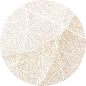 Sanders & Sanders zelfklevende behangcirkel bladeren beige en wit - 601155 - Ø 140 cm