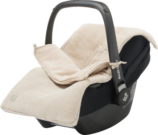 Voetenzak voor autostoel & kinderwagen - basic knit - nougat