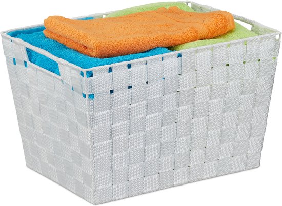 KADAX Geschenkmand, universele rieten mand, hoogwaardige hengselmand, flessenmand, snoepmand, gevlochten opbergmand, presentatiemand (wit, klein