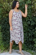 HASVEL-Groote maat A-symmetrischjurk-Met patroon jurk- Maat 4XL- Casual jurk- HASVEL-Plus Size A-symmetricdress-Patterned dress-Size 4XL-casual dress