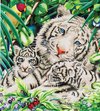 Peinture Diamond Dotz ® White Tiger & Cubs (52x52 cm) - Peinture au diamant