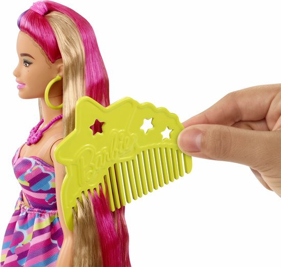 Barbie Totally Hair Doll - Paars, roze - Barbiepop — afbeelding 3