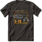 E75 leger T-Shirt | Unisex Army Tank Kleding | Dames / Heren Tanks ww2 shirt | Blueprint | Grappig bouwpakket Cadeau - Donker Grijs - S