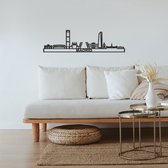 Skyline Madrid Zwart Mdf 130 Cm Wanddecoratie Voor Aan De Muur Met Tekst City Shapes