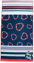 badlaken Faro 70 x 140 cm polyester blauw/rood