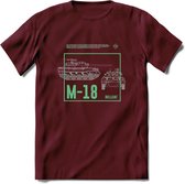 M18 Hellcat leger T-Shirt | Unisex Army Tank Kleding | Dames / Heren Tanks ww2 shirt | Blueprint | Grappig bouwpakket Cadeau - Burgundy - XL