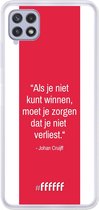 6F hoesje - geschikt voor Samsung Galaxy A22 4G -  Transparant TPU Case - AFC Ajax Quote Johan Cruijff #ffffff