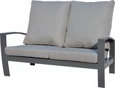 Tierra Outdoor Loungebank Valencia - Twee-zit Tuinbank - Incl. kussens - Aluminium - Antraciet - 138