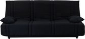 Canapé convertible 3 places - Tissu noir - Style contemporain - L 193 x P 92 cm