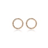 ZINZI zilveren oorknoppen rose verguld rond open 14mm parelrand ZIO1576R