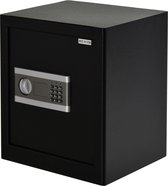 HOMCOM Safe meubelkluis met elektronisch slot staal zwart 38 x 31 x 42,7 cm B00-015