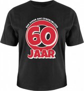 T-shirt Leeftijd 60 jaar katoen zwart one-size
