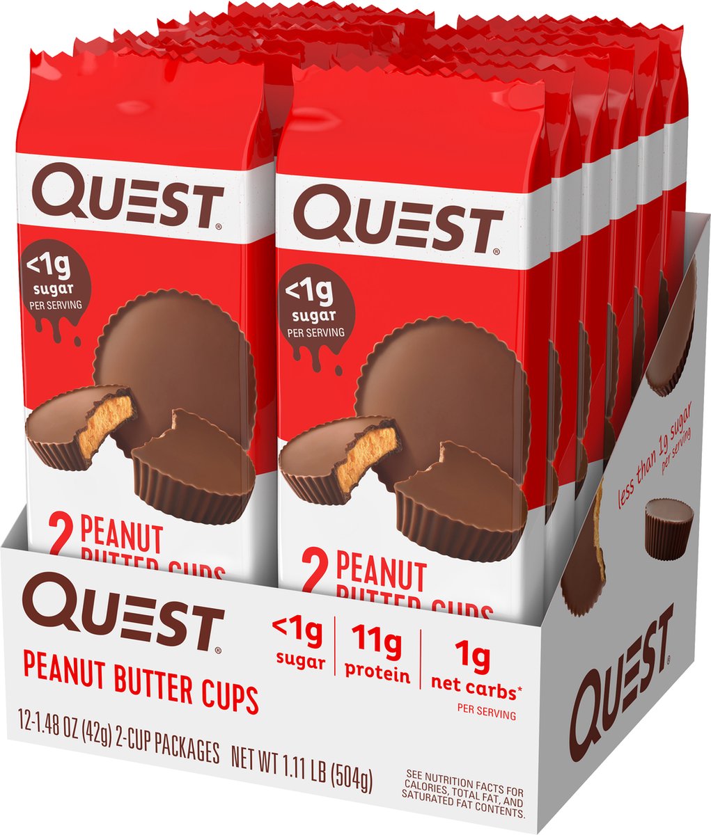 Quest Nutrition Peanut Butter Cups (12x42g) Peanut Butter - Functionele voeding - Eiwit Snacks