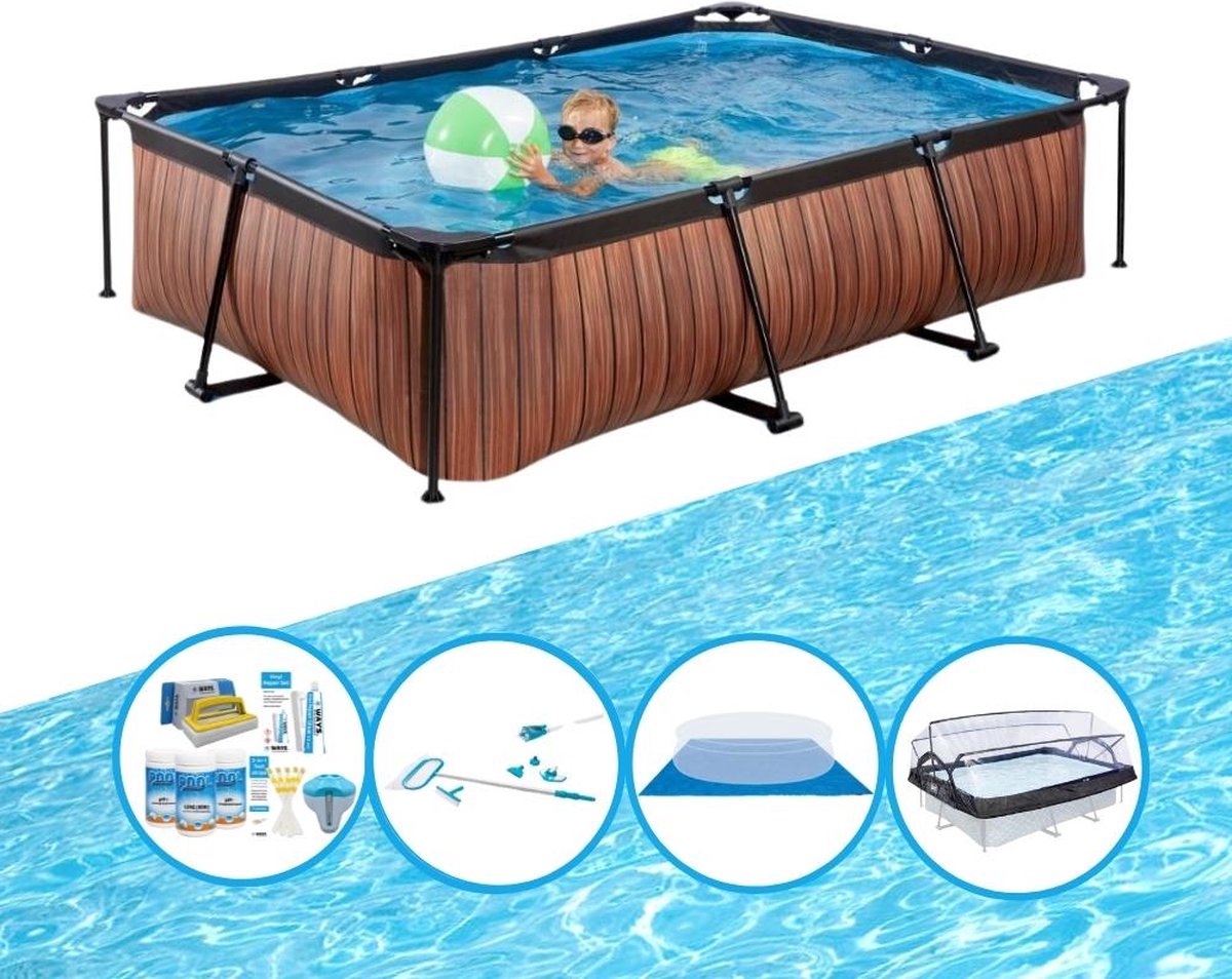 EXIT Zwembad Timber Style - 300x200x65 cm - Frame Pool - Compleet zwembadpakket