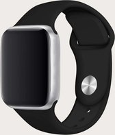 Innerlight® Zwart Siliconen Apple Watch Bandje - Zwart - 38/40/41 mm - M/L - Series 1 2 3 4 5 6 SE 7 8 - Geschikt voor Apple Watch
