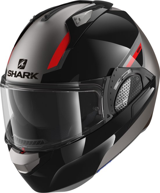 Casque modulable Shark EVO-GT casque moto Sean anthracite noir rouge S | bol